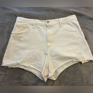 Levi’s White Denim High-waisted Mom Shorts